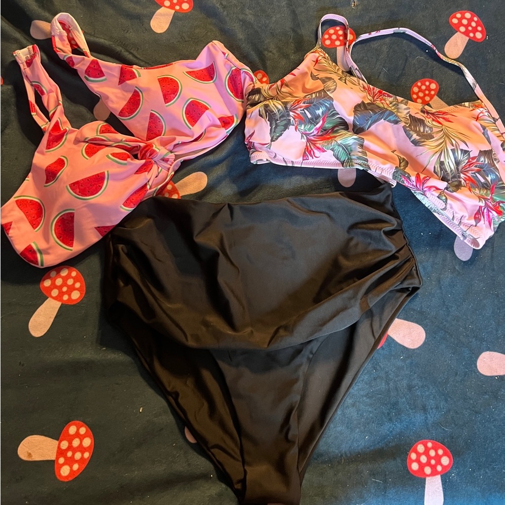 Pink Watermelon and Tropical Bikini Set